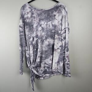 Lululemon To The Point Long Sleeve Mist Diamond Purple Gray Tie Dye Top